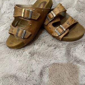 Freebird Brown Studded Sandals